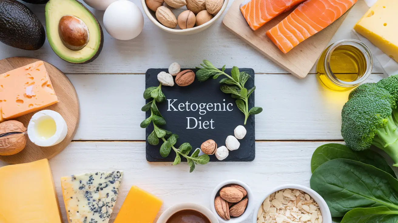 keto-friendly foods on a wooden table